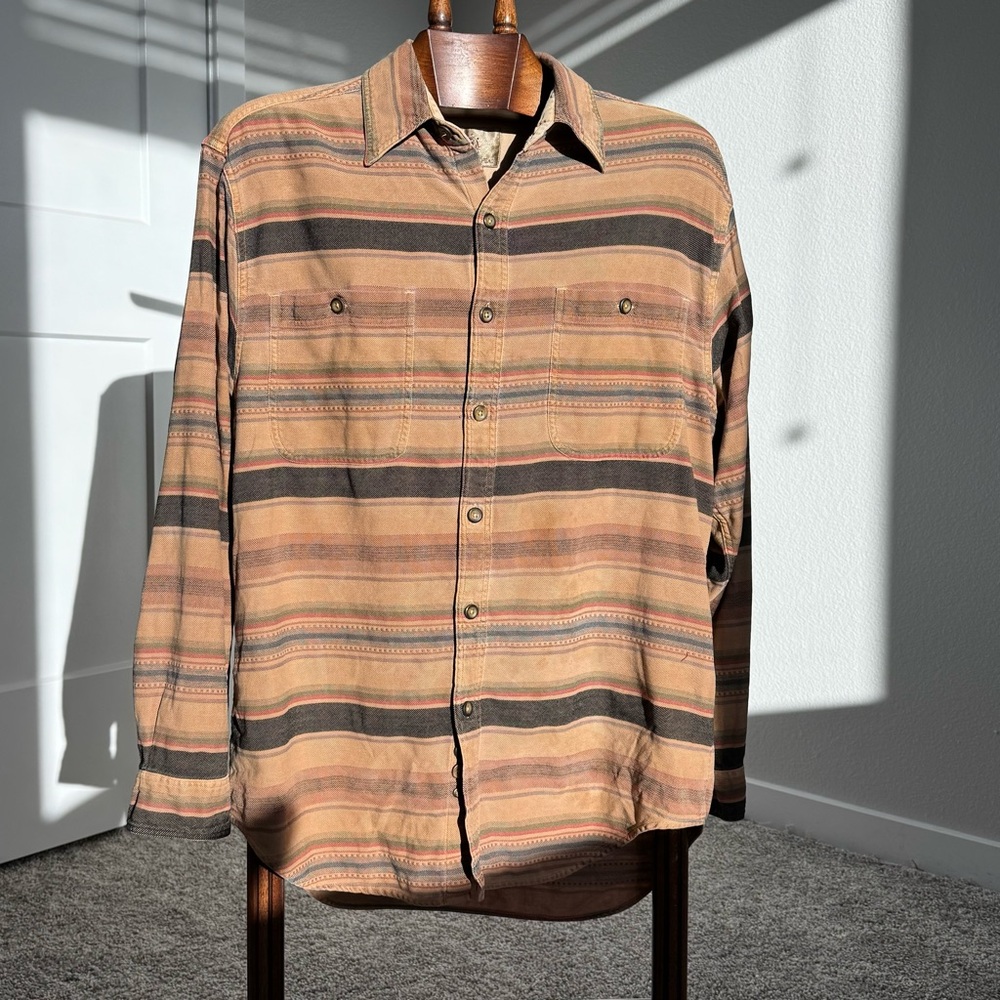 The Territory Ahead 100% Cotton Southwest Stripe Button Up Shirt Western Ranch M